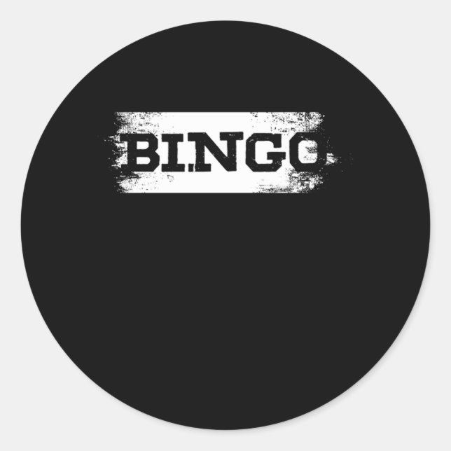 Bingo Player Gambler Lucky Game Casino Gambling Gi Runder Aufkleber (Vorderseite)