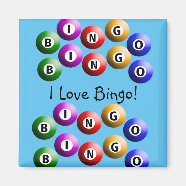 Bingo Player "I Liebe Bingo" blauer Magnet (Vorne)