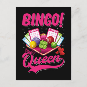 Bingo Player Queen Women Funny Bingo Girl Postkarte
