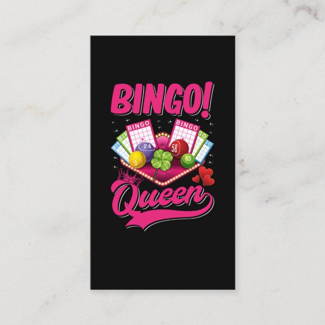 Bingo Player Queen Women Funny Bingo Girl Visitenkarte (Vorderseite)