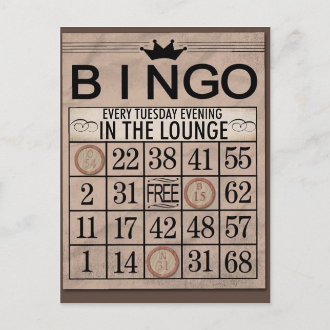 Bingo Post Cards Postkarte (Vorderseite)