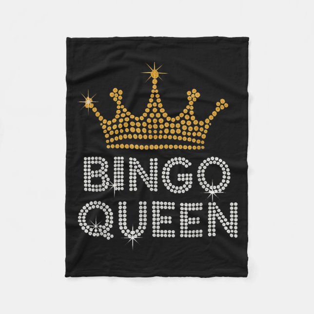 Bingo Queen Bingo Player Game Party Funny Women Gi Fleecedecke (Vorderseite)