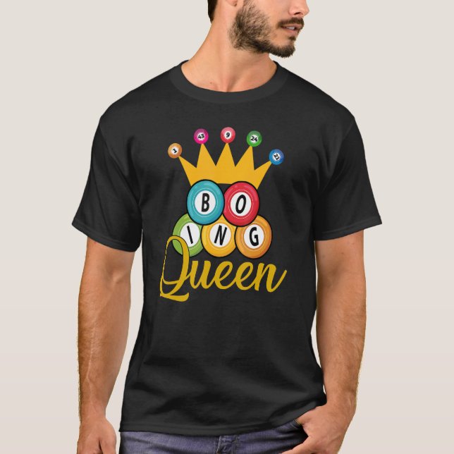 Bingo Queen Funny Lucky Game Lottery Women Girls T-Shirt (Vorderseite)