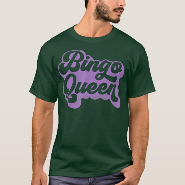 Bingo Queen für Anrufer oder Spieler in Lila T-Shirt (Vorderseite)