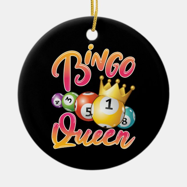 Bingo Queen Player Women Keramik Ornament (Vorne)