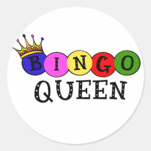 BINGO QUEEN RUNDER AUFKLEBER