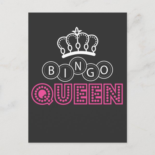 Bingo Queen Witty Gambling Spaß Postkarte (Vorderseite)