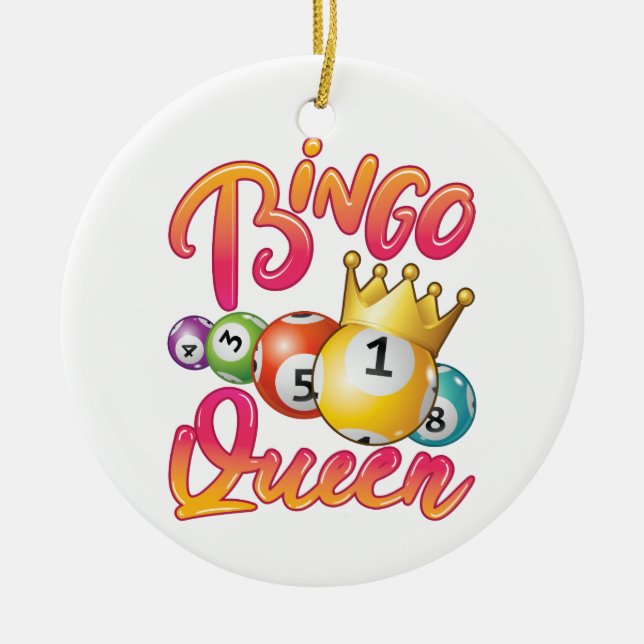 Bingo Queen Women Ladys Player Game Keramik Ornament (Vorne)