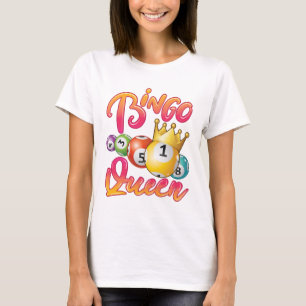Bingo Queen Women Ladys Player Game T-Shirt