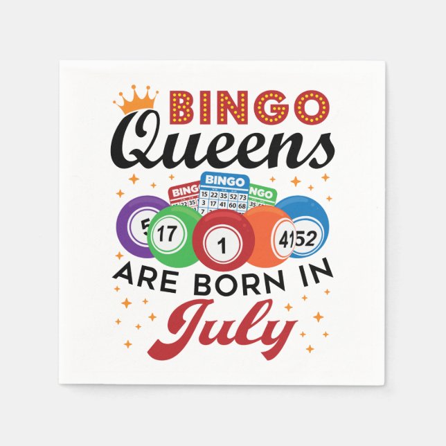 Bingo Queens ist im Juli Geboren Serviette (Vorderseite)