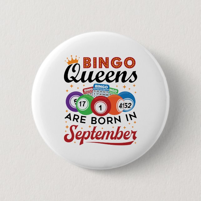 Bingo Queens ist im September Geboren Button (Vorderseite)