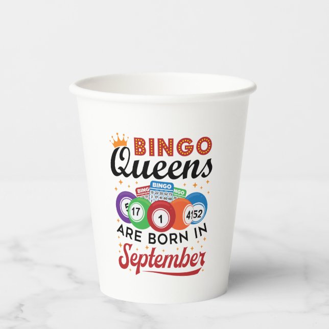 Bingo Queens ist im September Geboren Pappbecher (Vorderseite)