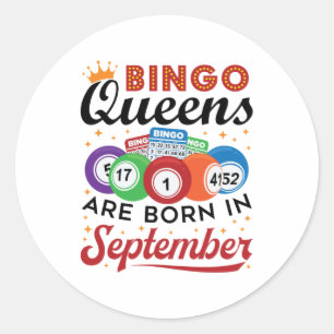 Bingo Queens ist im September Geboren Runder Aufkleber