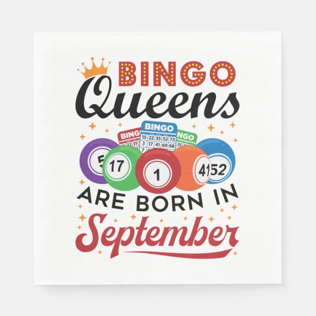 Bingo Queens ist im September Geboren Serviette (Vorderseite)