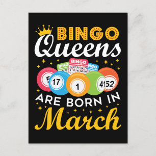Bingo Queens sind im März Geboren Postkarte