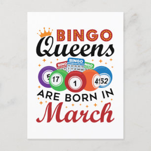 Bingo Queens werden im März geboren Postkarte