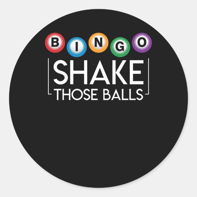 Bingo Shake die Ball Funny Bingo Lover Runder Aufkleber (Vorderseite)