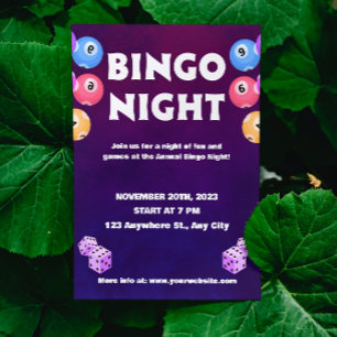 Bingo-Spaß-Nacht-Einladung Fundraiser Einladung
