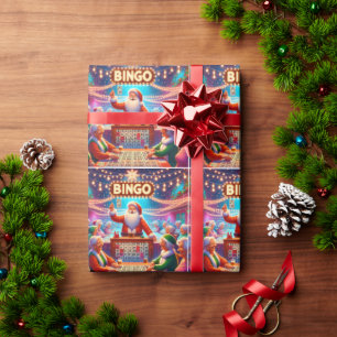 Bingo Spiel mit Weihnachten Geschenkpapier