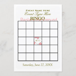 Bingo-Spiel-Schablone Einladung