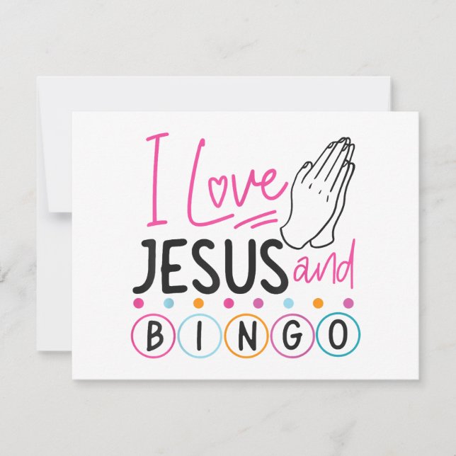 Bingo Spieler Jesus Faith Christlich Ich Liebe Jes Dankeskarte (Vorderseite)