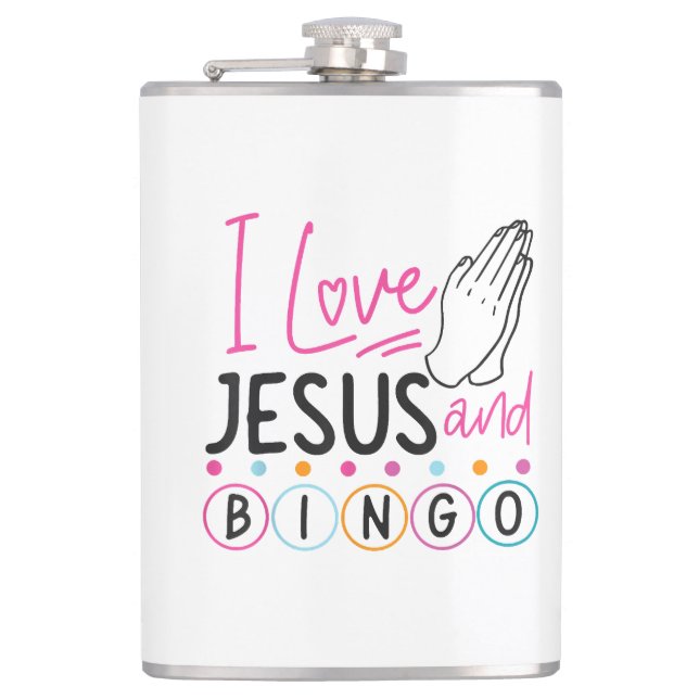 Bingo Spieler Jesus Faith Christlich Ich Liebe Jes Flachmann (Vorderseite)