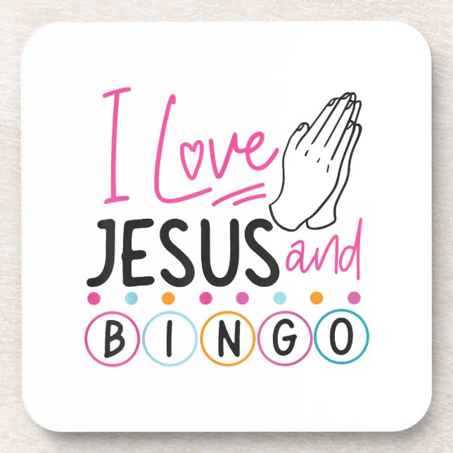 Bingo Spieler Jesus Faith Christlich Ich Liebe Jes Getränkeuntersetzer (Vorderseite)