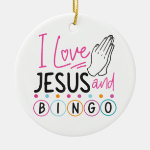 Bingo Spieler Jesus Faith Christlich Ich Liebe Jes Keramik Ornament