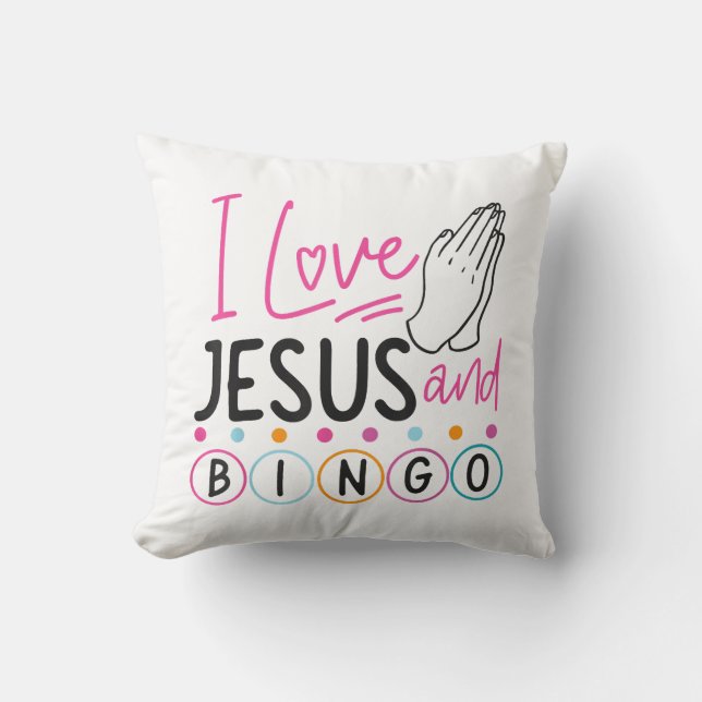 Bingo Spieler Jesus Faith Christlich Ich Liebe Jes Kissen (Vorderseite)