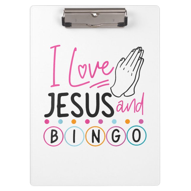 Bingo Spieler Jesus Faith Christlich Ich Liebe Jes Klemmbrett (Vorderseite)