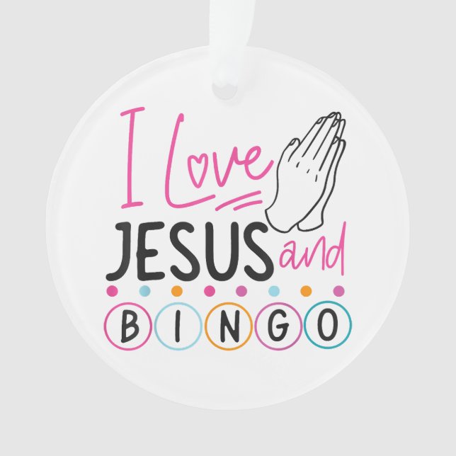 Bingo Spieler Jesus Faith Christlich Ich Liebe Jes Ornament (Vorderseite)