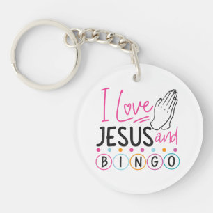 Bingo Spieler Jesus Faith Christlich Ich Liebe Jes Schlüsselanhänger