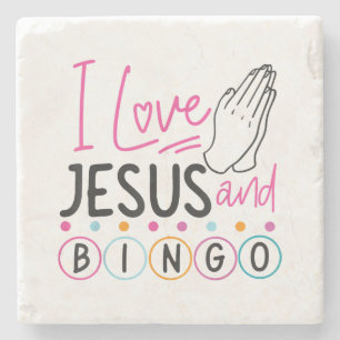 Bingo Spieler Jesus Faith Christlich Ich Liebe Jes Steinuntersetzer