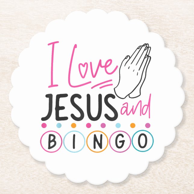 Bingo Spieler Jesus Faith Christlich Ich Liebe Jes Untersetzer (Vorderseite)
