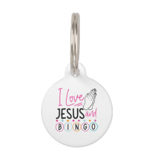 Bingo-Spieler Jesus Glaube Christlich Ich liebe Je Haustiermarke