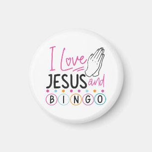 Bingo-Spieler Jesus Glaube Christlich Ich liebe Je Magnet