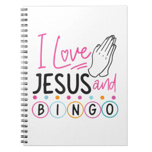 Bingo-Spieler Jesus Glaube Christlich Ich liebe Je Notizblock