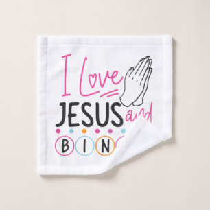 Bingo-Spieler Jesus Glaube Christlich Ich liebe Je Waschlappen