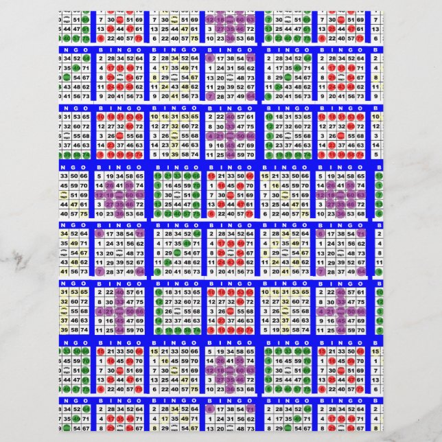 Bingo-Spielmuster Große (Vorderseite)