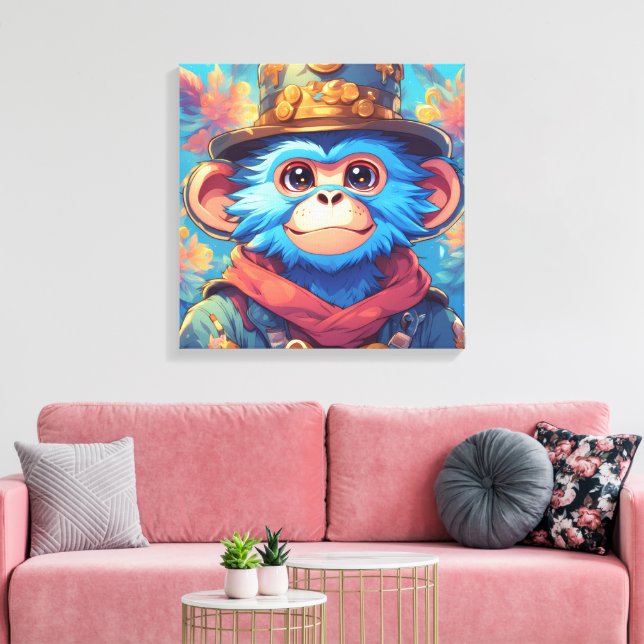 Bingo the Blue Monkey Leinwanddruck (Insitu (Wohnzimmer))
