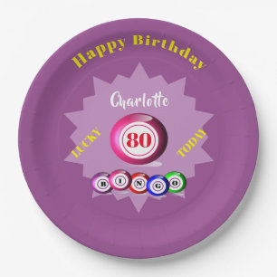 Bingo Themed Birthday Party Personalisiert  Pappteller