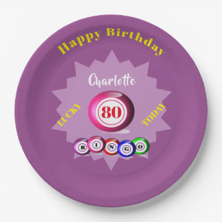 Bingo Themed Birthday Party Personalisiert Pappteller