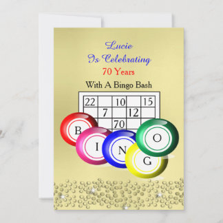 Bingo Themed Party Spaß farbenfroh Einladung