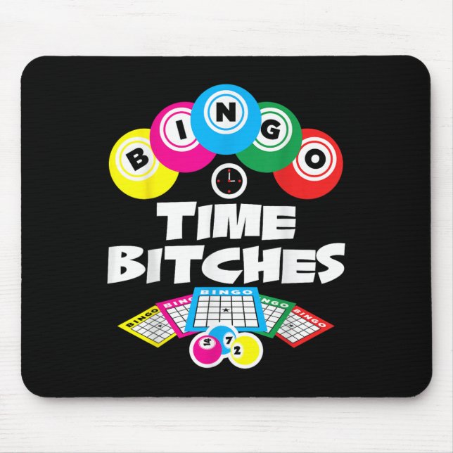 Bingo Time Es Funny Bingo Player Game Lover Gesche Mousepad (Vorne)