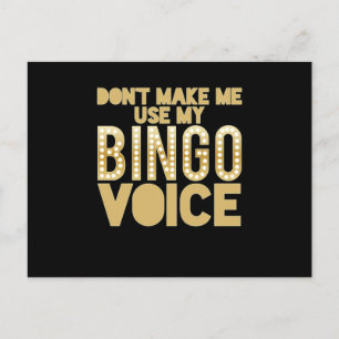 Bingo Voice Lucky Game Player Gambling Gift Postkarte