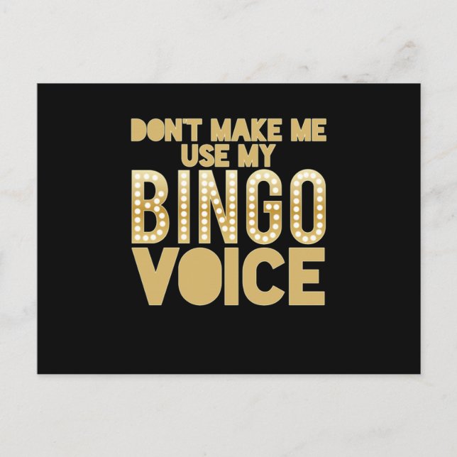 Bingo Voice Lucky Game Player Gambling Gift Postkarte (Vorderseite)