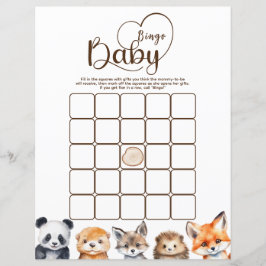Bingo Woodland Animals Baby Showspiel