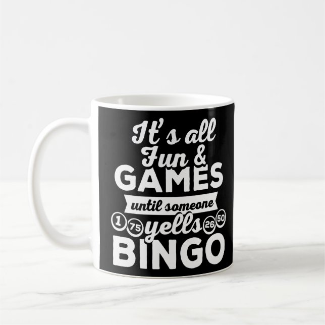 Bingo Yells Funny Bingo Caller Outfit Bingo Playa Kaffeetasse (Links)