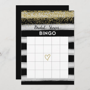 Bingokarte Gold und Black Brautparty Einladung