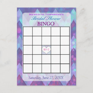 Bingokarte   Lila Zickzack Einladungspostkarte
